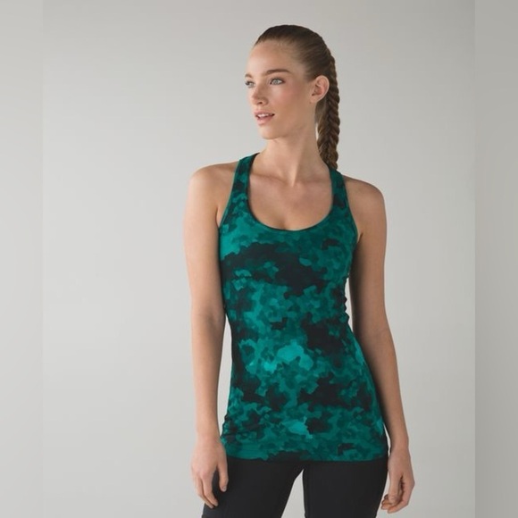 Lululemon Cool Racerback Clouded Dreams Cosmic Teal Multi Size 4 - Picture 3 of 11